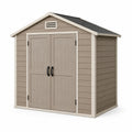 Abri de jardin en polypropylène beige avec toit en pente 185 cm x 152 cm x 226 cm