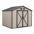 Abri de jardin en acier galvanisé beige et gris 267x182x190 cm