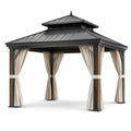 Pavillon en aluminium avec toit en acier galvanisé et rideaux en polyester 3m x 4m