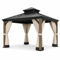 Pergola en bois de pin massif brun 300x300 cm