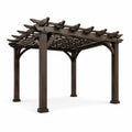 Pergola en métal et bois effet noir