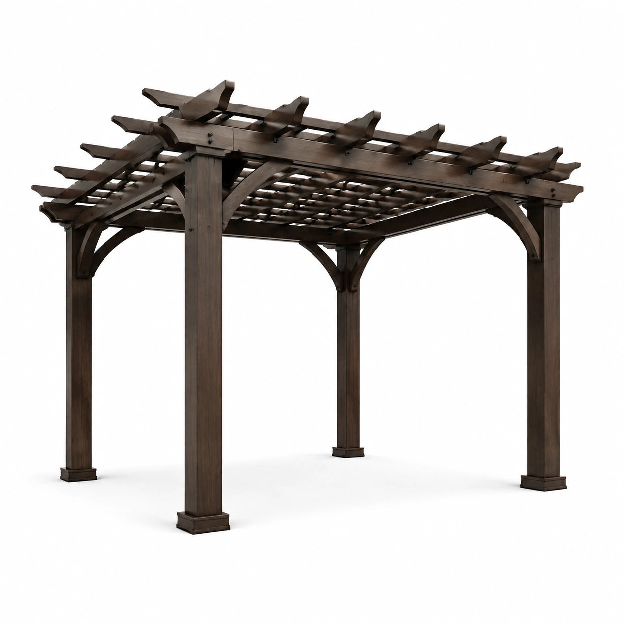 Pergola en métal et bois effet noir