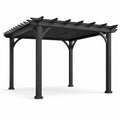 Pergola en bois noir et brun 300x300x250 cm