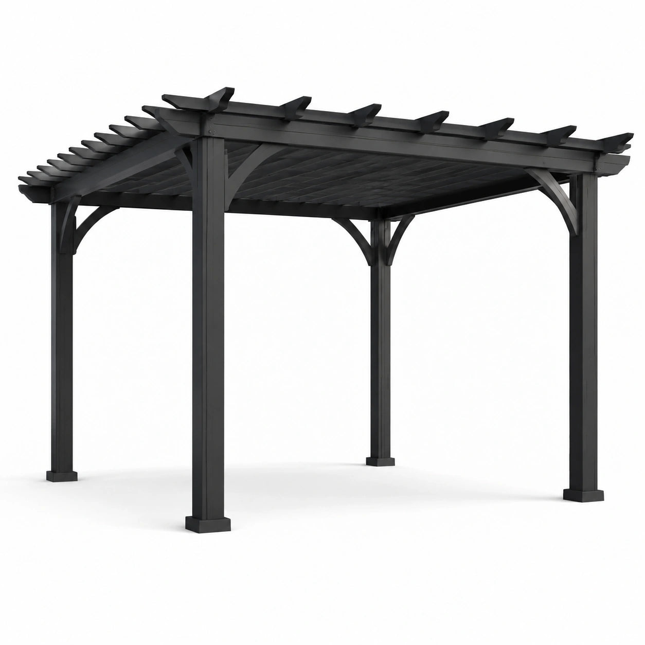 Pergola en bois noir et brun 300x300x250 cm