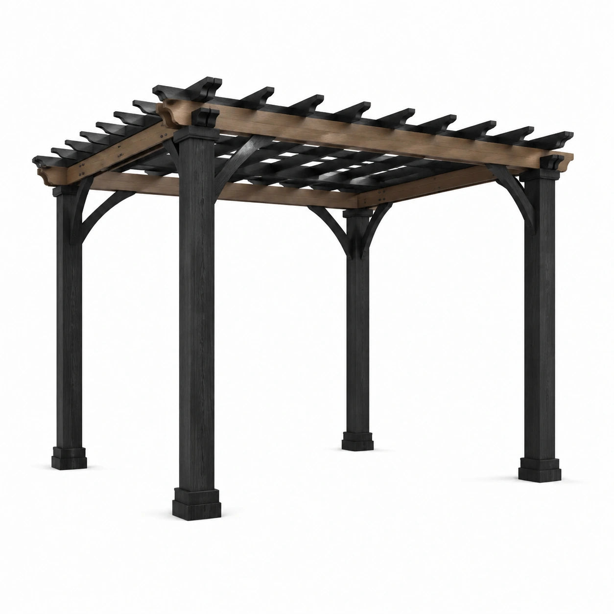 Pergola extérieure en aluminium et bois de cèdre 3x3 m