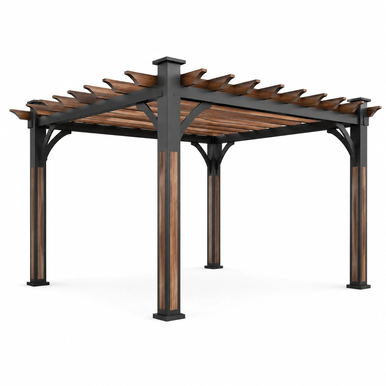 Pergola en bois d'épicéa brun 300x400x250 cm