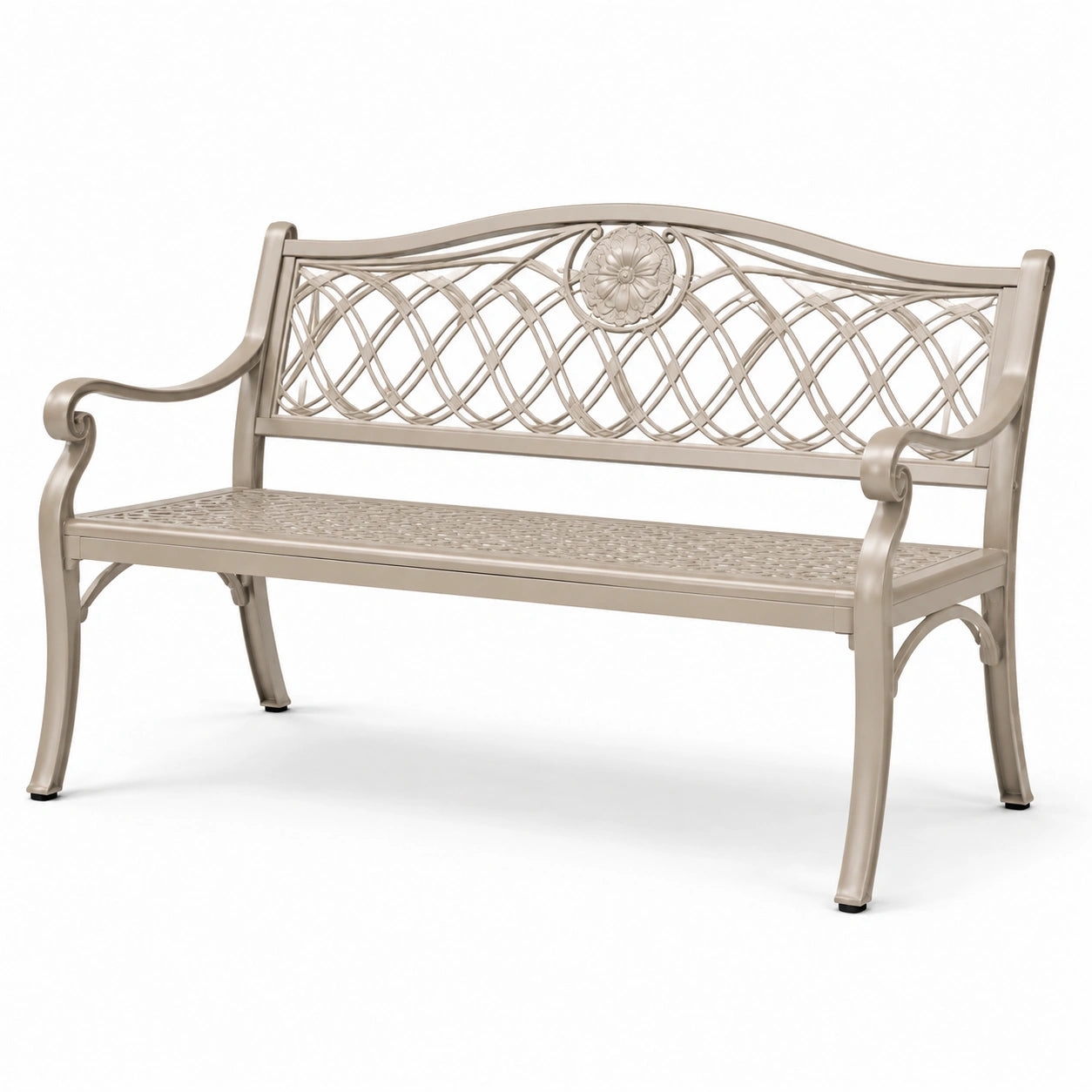 Banc de jardin en aluminium bronzé 128 cm