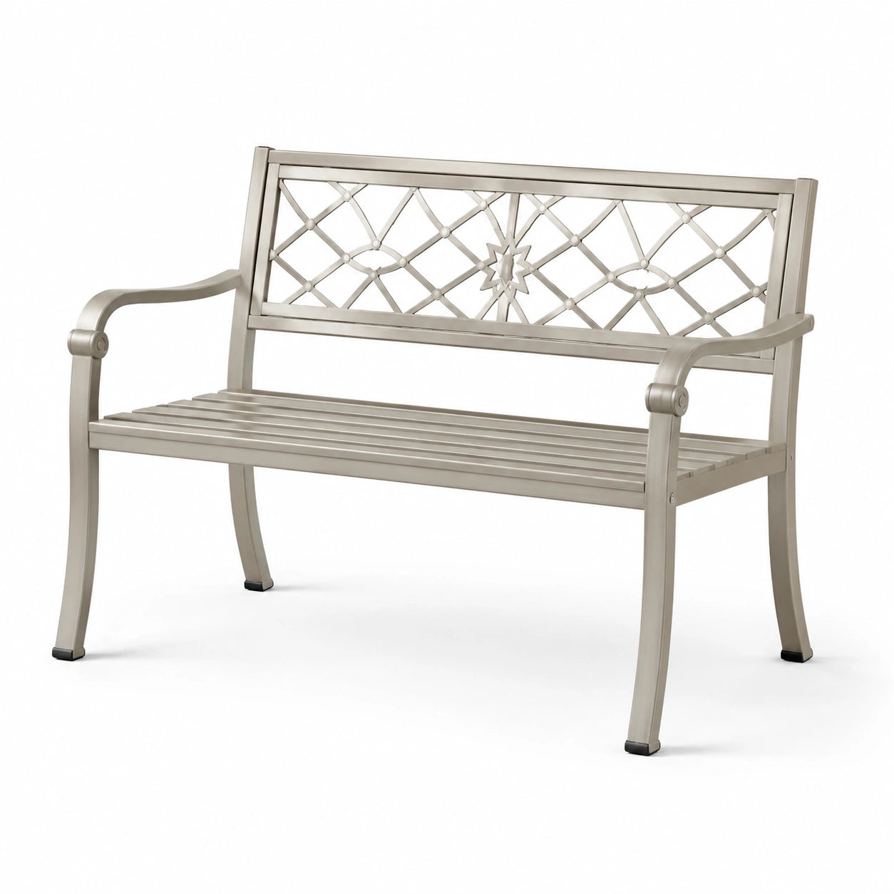 Banc de jardin en métal gris 125 cm