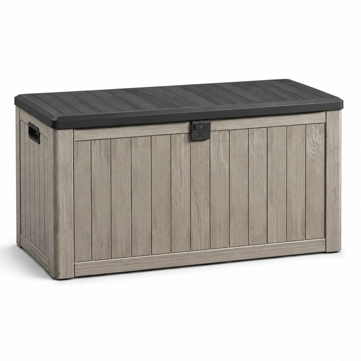 Coffre de rangement extérieur en plastique gris polypropylène