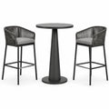 Ensemble bistro en aluminium avec tabourets en corde anthracite