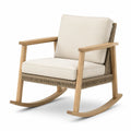 Fauteuil à bascule en métal vert avec coussins en polyester